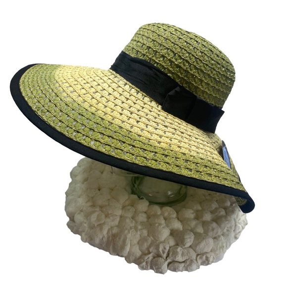 Plasma Beamz Green Tie-Dye Straw Wide Brim Sun Hat main image 8